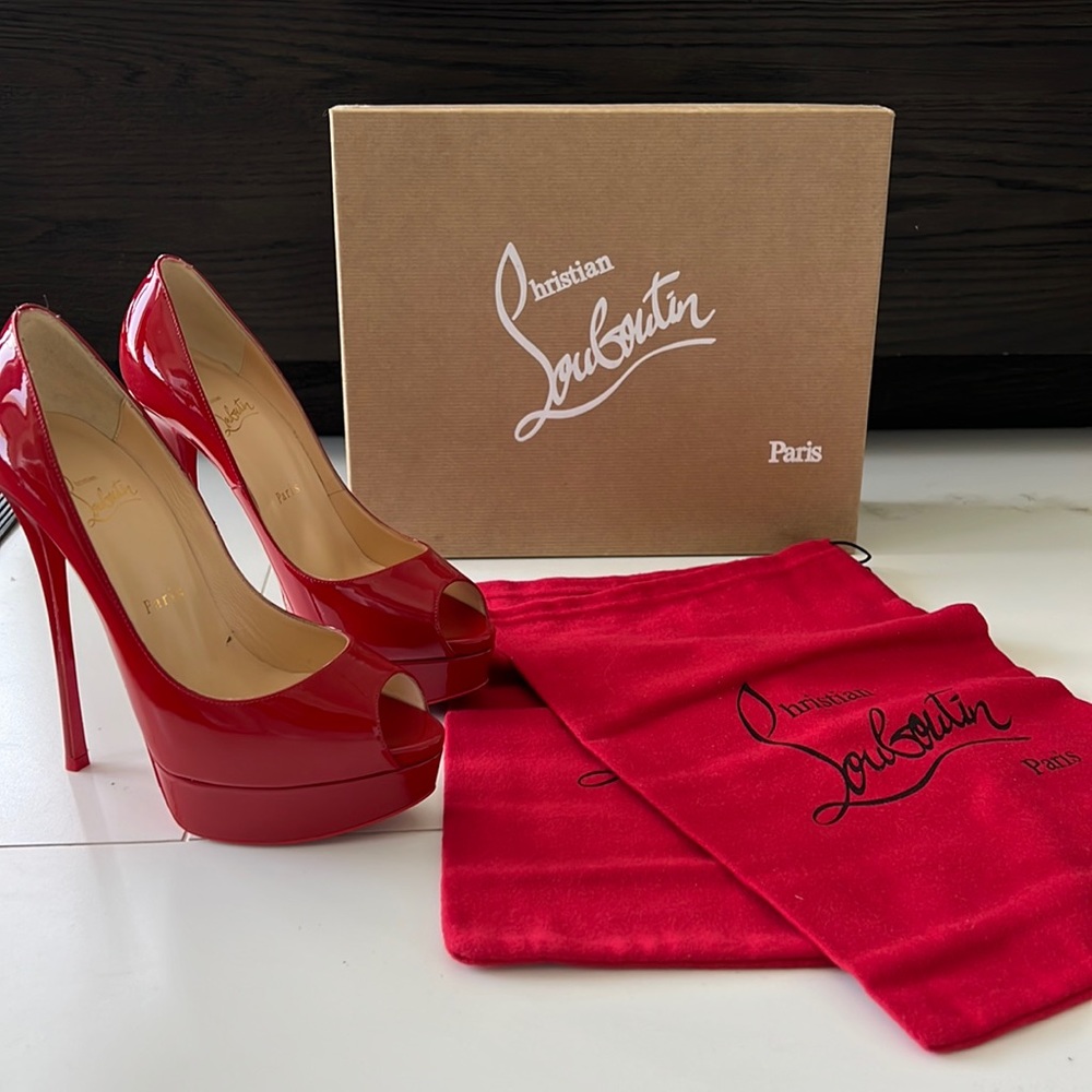 Christian Louboutin Red Fetish Peep 150mm Heels